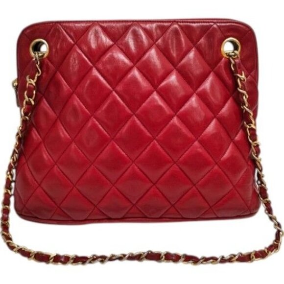 887741BR (X6) Chanel Shoulder Bag Matelasse Red Lambskin - Picture 1 of 10